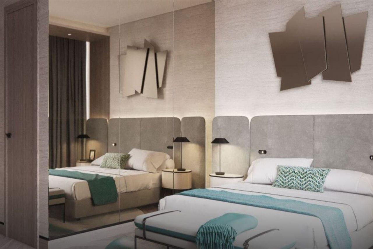 Paramount Hotel Midtown Dubai Bagian luar foto A room at the hotel